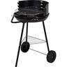 Grillwagen schwarz mit Räder Gartengrill Holzkohlegrill Standgrill Rundgrill