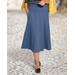 Appleseeds Women's Everyday Knit Midi Skirt - Blue - PS - Petite