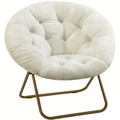 TEMU Cozy Saucer Chair Fur Metal Frame Anti-slip Leg For Living Room Bedroom Large