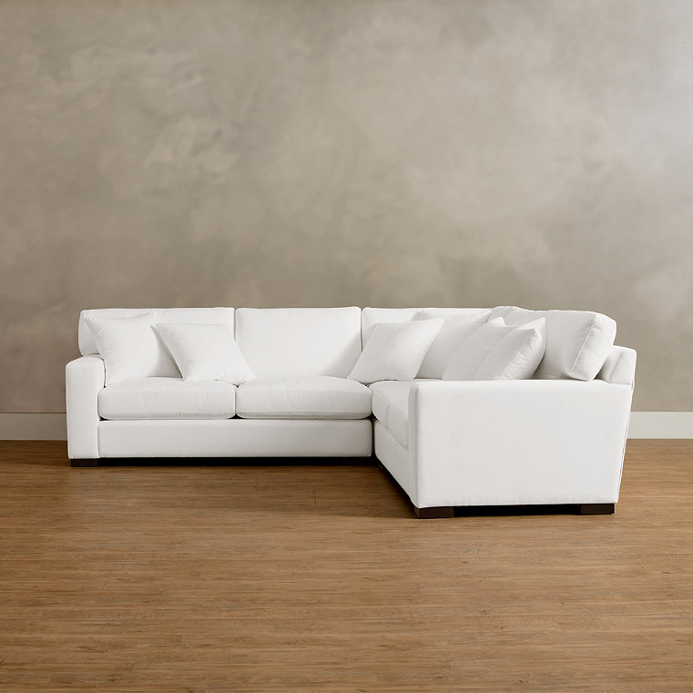 Salem Upholstered Sectional - Pre-Configured, Leather, Leather / 3 Piece Wedge Sectional, Pecan Leather / 3 Piece Wedge Sectional - Grandin Road