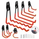 Gancio in metallo resistente Organizzatore per garage Montaggio a parete Ganci per ganci per biciclette Montaggio a parete Gancio di stoccaggio antiscivolo per scale Attrezzo da giardino