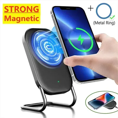Magnetischer kabelloser Ladeständer, Schnellladepad für iPhone 15, 14, 13, 12 Pro, Airpods, Macsafe, Handy-Ladegeräte, Halter, Dock-Station
