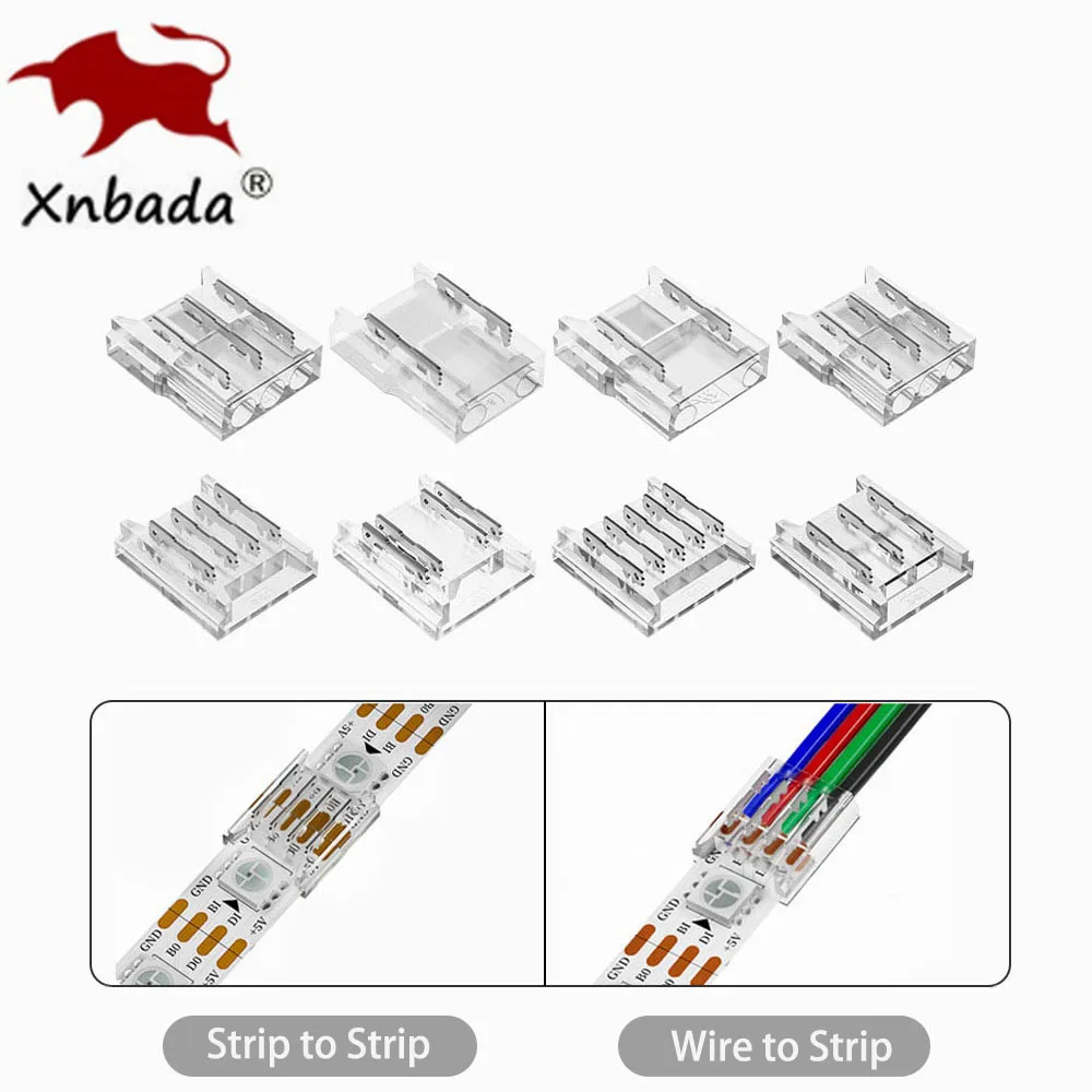 SMD/COB Schweißfreie transparente LED-Anschlüsse 2PIN 3PIN 4PIN 5PIN 6PIN für WS2811 WS2812B WS2815 5050 RGBW RGBCCT LED-Licht Image