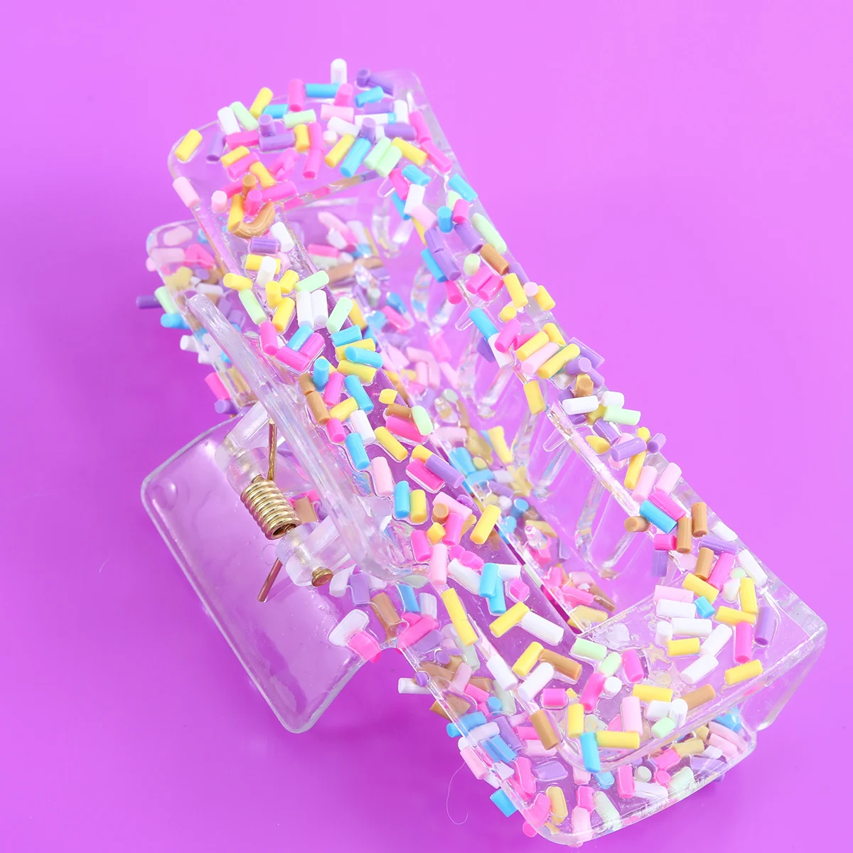 1, farbige Damen-Haarspange aus Kunststoff, handgefertigt mit starker Haarspange, elegant verziert mit Haarspange Image