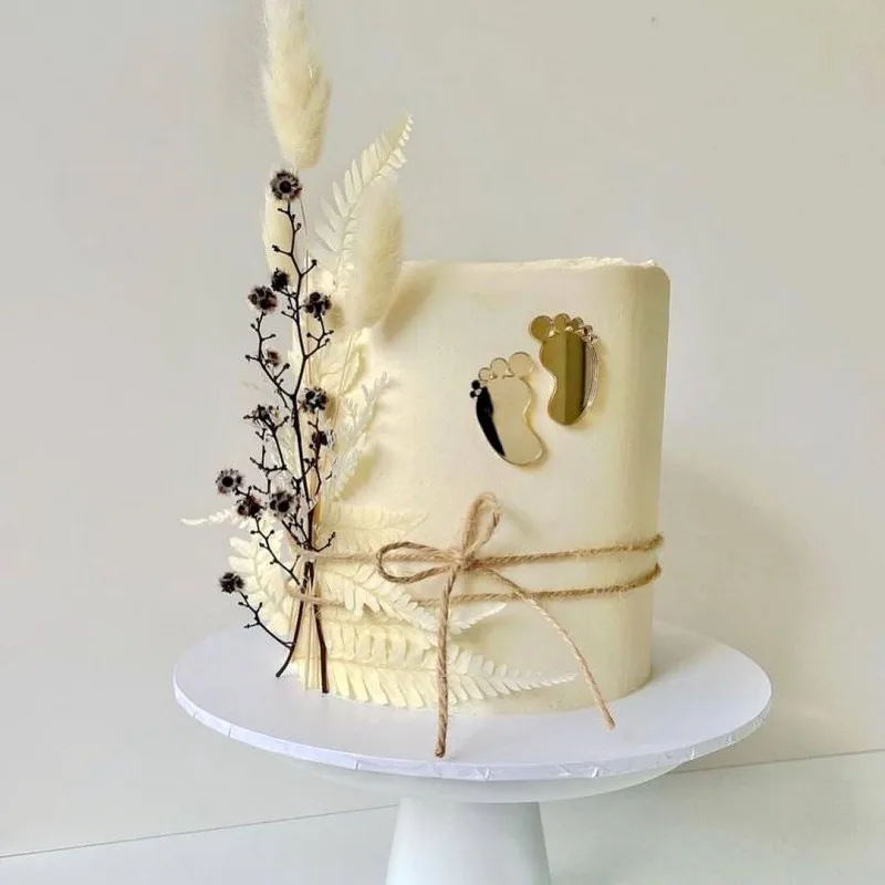 Ins Stil Baby party Acryl Kuchen Topper Baby Füße Cupcake Dekoration oh Baby Geschlecht offenbaren eine 1. Geburtstags feier Jungen und Mädchen Image