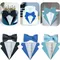 3 set blu nero cravatta vestito felice festa del papà cake topper buon compleanno papà decorazione