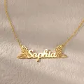 Collana personalizzata con nome personalizzato, due squisite collane a farfalla, regalo di compleanno, collana alla moda e versatile