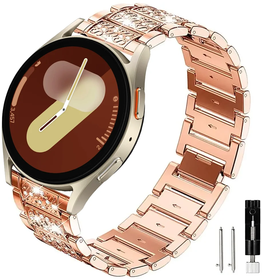 20 mm 22 mm Diamantband für Samsung Galaxy Watch 7/6/5 pro/4/Classic/active Gear s3 Metallarmband Huawei GT/2/GT2/3 Pro 4 Armband Image