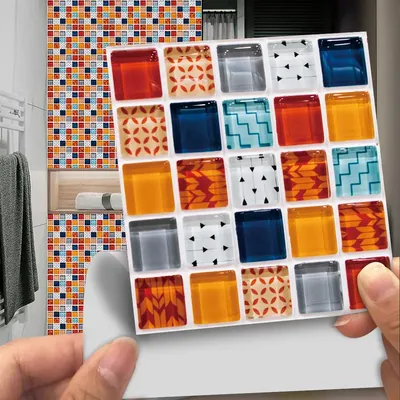 10 teile/satz 10/15/20/30cm bunte flache Marmor Mosaik harte Fliesen Wanda uf kleber Küche Kleider Image