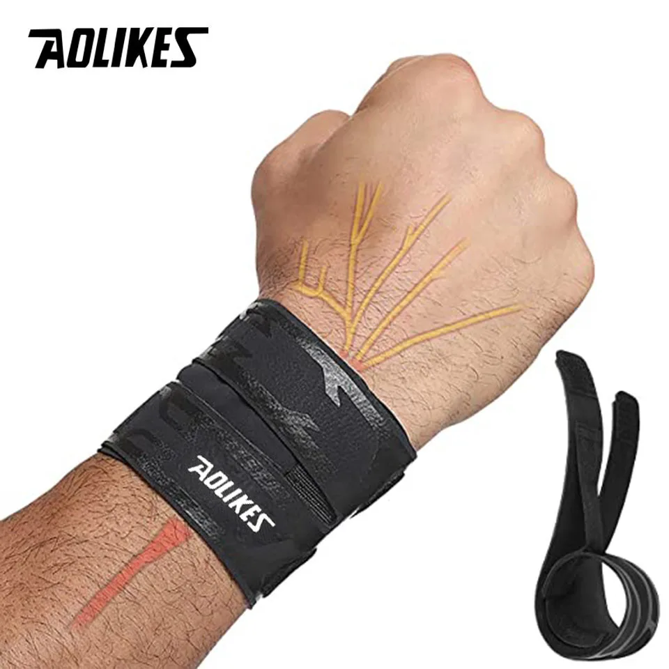 AOLIKES Sport-Handgelenk-Kompressionsbandagen, Handgelenkstütze, Klammerband für Fitness, Gewichtheben, Basketball, Tennis, Handgelenkschmerzlinderung Image