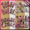 Y2K Hello Kitty Lange Ente Quadrat Punk Niete Press On Nails Handgemacht Französisch Leopardenmuster