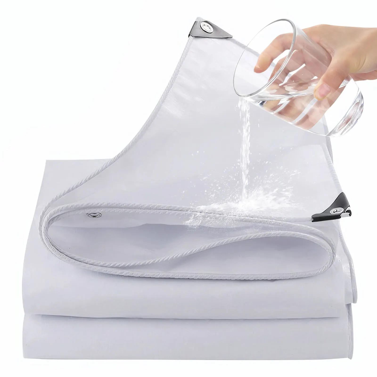 Wasserdichte Plane mit Ösen, 180 g/m2, PE-Schutzplane, reißfeste Abdeckung für Gartenmöbel, Pool, Holz, Auto, Boot