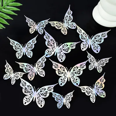 12 teile/satz 3d hohlen Schmetterling kreative Wanda uf kleber Kinderzimmer Kunst nach Hause Wand Image