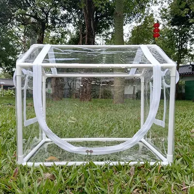 Portable greenhouse rain shelter suitable for indoor and outdoor use in courtyards - easy to install PVC transparent cover that