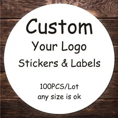 100 Stück benutzer definierte Aufkleber Logo Verpackung Etiketten personal isierte Aufkleber Name Image