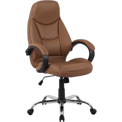 Chefsessel INOSIGN "Veronika, Bürostuhl", braun (cognac), B:68cm H:111cm T:68cm, Kunstleder, Stühle, komfortabel gepolstert, Kunstleder Image