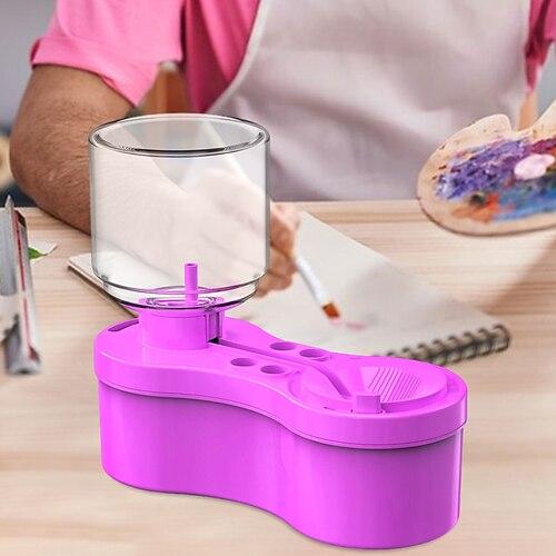 Pinselreiniger Pinselset Spüler mit Abfluss und Pinselhalter Wasserzirkulation Pinselset Reiniger Spülbecher Malutensilien auf Wasserbasis Schulanfangsgeschenke