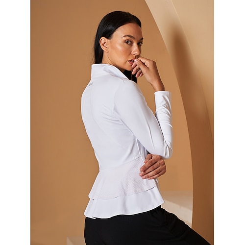 Damen Golfjacke Yan-pink Graues Rosa Schwarz Langarm Oberteil Damen-Golfkleidung, Kleidung, Outfits, Kleidung