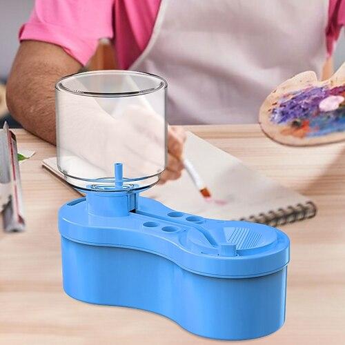 Pinselreiniger Pinselset Spüler mit Abfluss und Pinselhalter Wasserzirkulation Pinselset Reiniger Spülbecher Malutensilien auf Wasserbasis Schulanfangsgeschenke