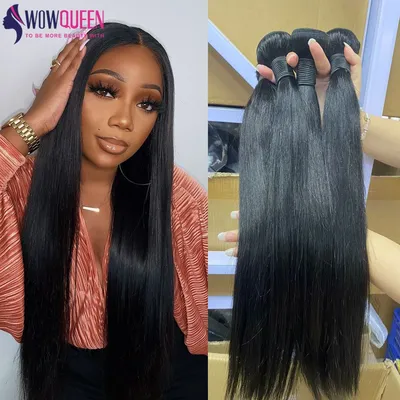 Straight Human Hair Weave Bundles Peruvian Hair Bundles 100% Remy Hair Extensions For Women 12-32