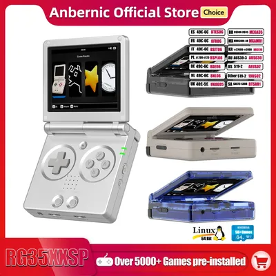 ANBERNIC RG35XXSP Flip Portable Retro Handheld Game Console 3.5 Inch IPS Screen 64 Bit Linux System