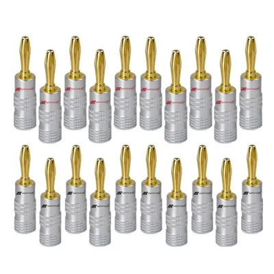 MATIHUR banana plugs 24K Gold-plated 4MM Banana Connector with Screw Lock For Audio Jack Speaker Plugs 20 pcs
