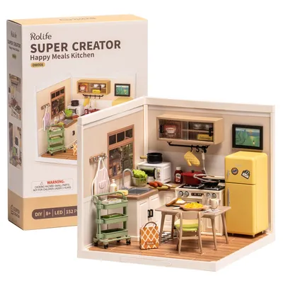 Robotime Rolife 3D Puzzle Model Super Store Series Happy Meals Kitchen Plastic DIY Miniature House