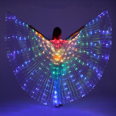 LED Wings Glow Angel Light Up Wings Belly Dance Costumes Wings LED Butterfly Wings for Adults Kids Glowing Light Up Costume Performance Clothing for Carnival