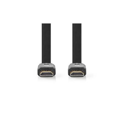 Nedis High Speed HDMI Kabel mit Ethernet - HDMI Stecker - HDMI Stecker - 4K@30Hz - 10.2 Gbps - 1.50 m - Flach - PVC - Schwarz - Label Image