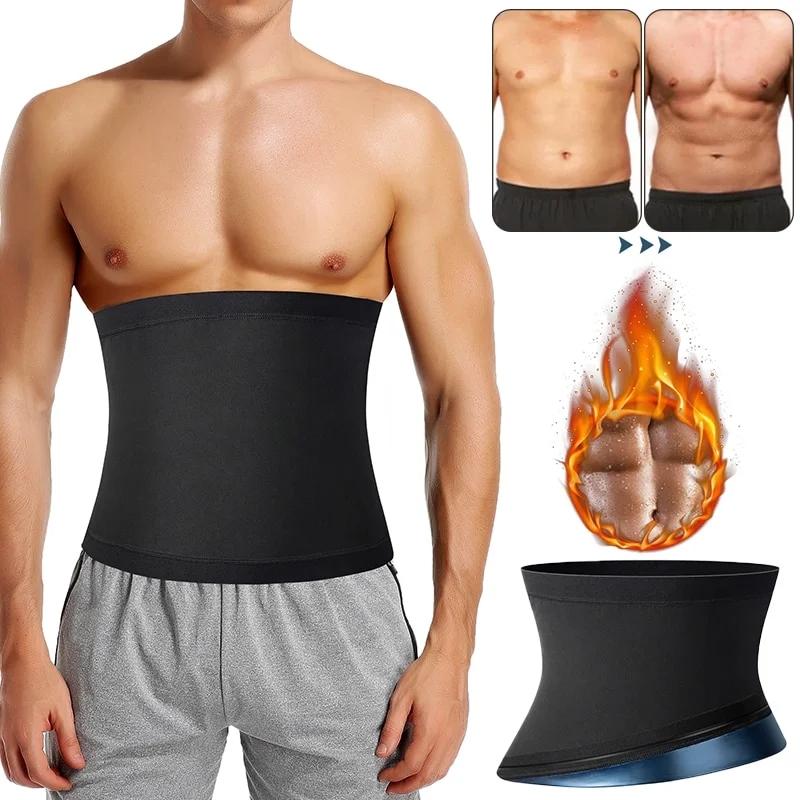 Mens Addome Riduttore Sauna Shaper Del Corpo Fitness Sudore Trimmer Cintura Vita Trainer Pancia Dimagrante Shapewear Vita Trainer Corsetto