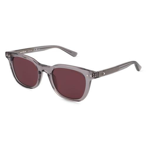 Montblanc MB0320S Herren-Sonnenbrille Vollrand Rund Recycled Acetat-Gestell, grau