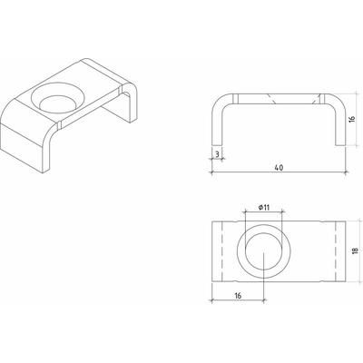 Halteklammer Oberteil für Gitterroste, Maschenweite 33x11mm, feuerverzinkt Image