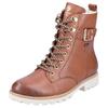 Winterboots REMONTE, Damen, Gr. 45, braun, Leder, klassisch, Schuhe, Blockabsatz, Schnürboots, Outdoorschuh mit Zierschnalle
