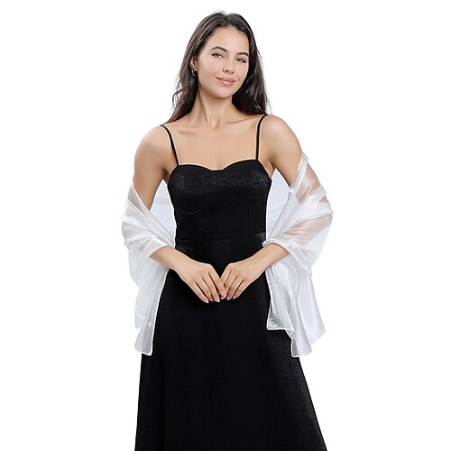Damen seidige Schals und Tücher für Abendkleider Damen durchsichtiger weicher Organza-Schal für Brautjungfernhochzeiten formelle Partys Image