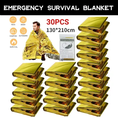 5-30Pc Outdoor Emergency Gold-Sliver Survival Blanket Waterproof First Aid Rescue Curtain Foil