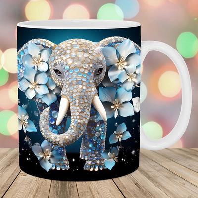 Elephant Coffee Cup 3D illusion Coffee Mugs, Animal Gift Cup Travel Mug Funny Drinking Cup Desk Decor,11.2oz Ceramic Mug Tea Mug, Birthday Christmas Gifts for Animal Lovniner