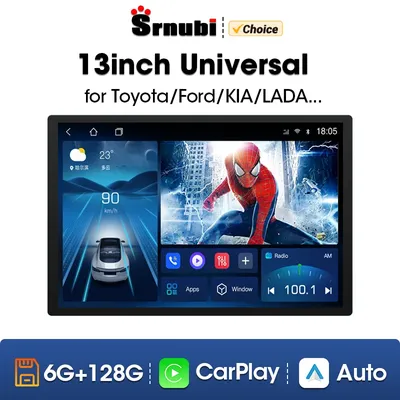 Srnubi 13" inch 2 Din Car Android 12 Radio Stereo Player 1920*1200P QLED Universal Multimedia Head