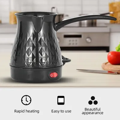 600ml Turkish Coffee Pot Greek Arabic Coffee Maker Portable 600W Stainless Steel Electric Tea Kettle