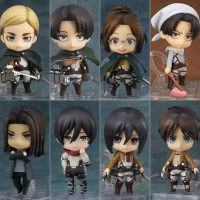 Levi Ackerman 390 417 Eren Jaeger 375 Mikasa Ackerman 365 Hange Zoe 1121 action figure PVC toys