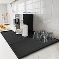 Set di tappetini da caffè in silicone con bordi rialzati: tappetino da bar per piano di lavoro, accessori per caffè adatti alla macchina per caffè espresso, tappetino per asciugare i piatti, gadget da