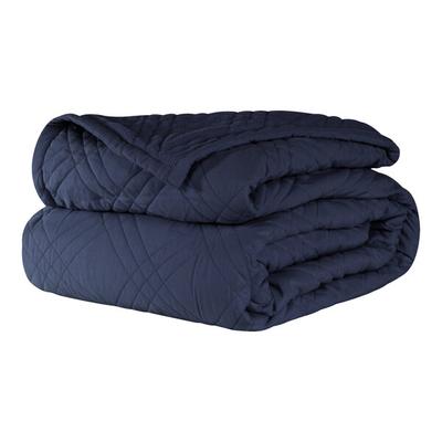 Berkshire Hospitality CozyCare Classic 76" x 110" Twin Size Navy 100% Polyester Bedspread - 4/Case