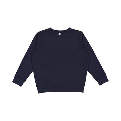 LAT L2225 Youth Elevated Fleece Crew T-Shirt in Navy Blue size XL | Cotton/Polyester Blend 2225, 2225LA