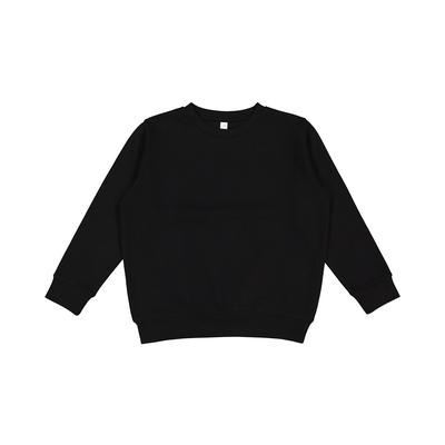 LAT L2225 Youth Elevated Fleece Crew T-Shirt in Black size XL | Cotton/Polyester Blend 2225, 2225LA