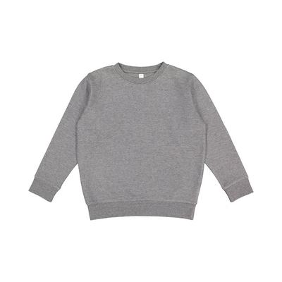 LAT L2225 Youth Elevated Fleece Crew T-Shirt in Granite Heather size Small | Cotton/Polyester Blend 2225, 2225LA