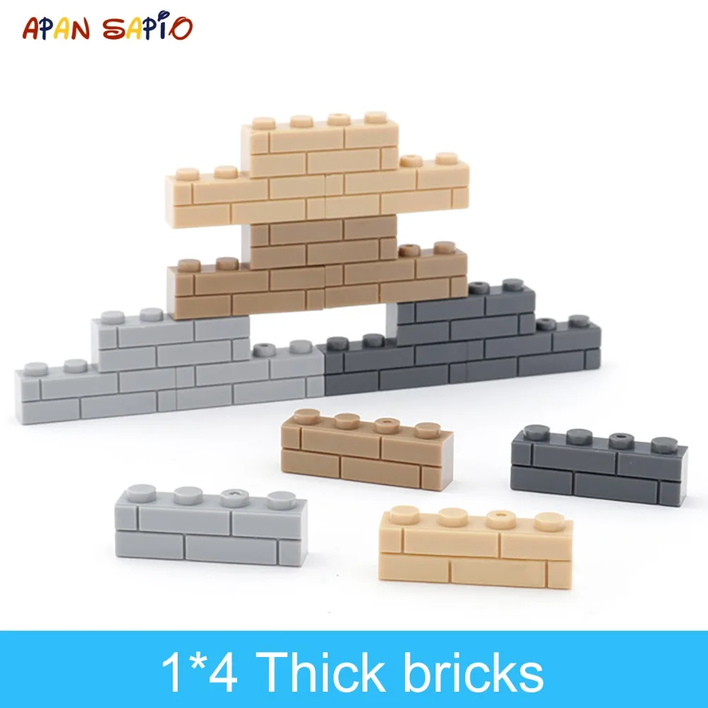 50 pz FAI DA TE Building Blocks Pareti Spesse Figure Mattoni 1x4 Punti Educativi Formato Creativo Compatibile Con Le Marche Giocattoli per I Bambini
