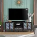 Boho TV Stand for TVs Up to 85 inches, 28"Tall Highboy Entertainment Center, 75"Large Wood TV