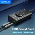 ORICO SC2 scheda Audio USB esterna Jack Audio adattatore per cavo da 3.5mm regolazione del Volume auricolare per altoparlante microfono Stereo senza Driver