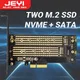 JEYI Dual M.2 PCIE 4.0 adattatore per NVMe / NGFF SSD, NVME (chiave M) e SATA (chiave B) SSD a PCIe