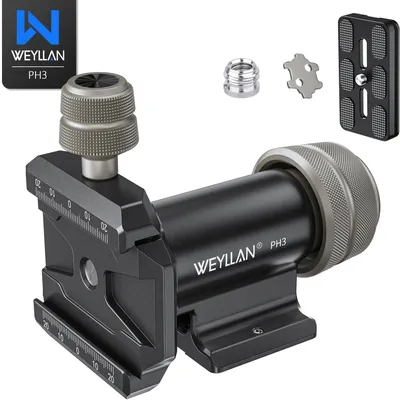 Weyllan PH3 Gimbal Head Tripod Mount Light Portable Long Telephoto Lenses Monopod Metal Gimbal Head Load 10KG for Monopod Tripod