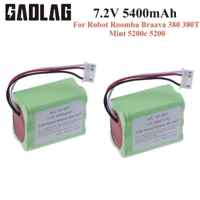 7,2 V NI-MH 5400 mAh Akku für iRobot Braava 380T 380 390T Mint 5200 5200B 5200C Staubsauger, Image